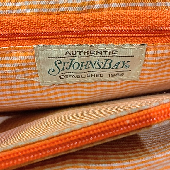 St John’s Bay Bag Authentic Vintage 90s Y2k Straw - Orange & Leather Handle - Picture 4 of 6